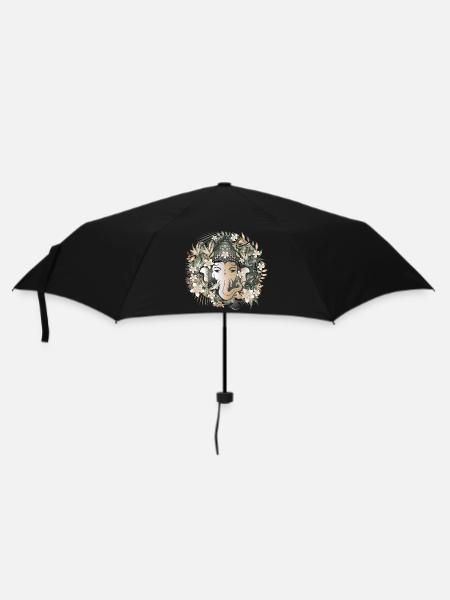 Elefanten Gott Ganesha inmitten des Dschungels - Regenschirm (klein) - Schwarz