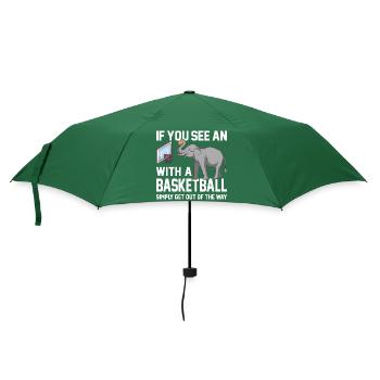 If you see an elephant with a basketball saying - Umbrella (small) - bottlegreen - Front