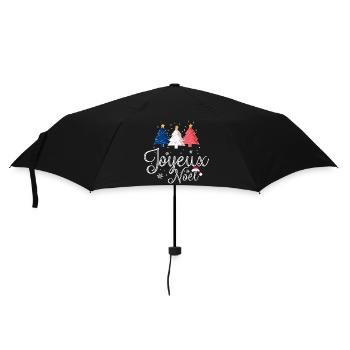 Joyeux Noël Weihnachtsbäume Frankreich Flagge - Regenschirm (klein) - Schwarz - Vorne