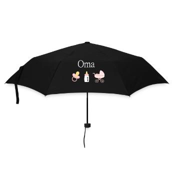 Oma 2023 Geburt Mädchen Vorlage personalisierbar - Regenschirm (klein) - Schwarz - Vorne