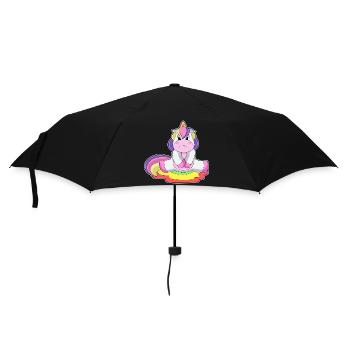 Einhorn Toilette - Regenschirm (klein) - Schwarz - Vorne