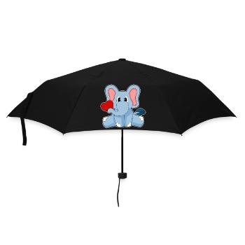 Elefant Herz - Regenschirm (klein) - Schwarz - Vorne