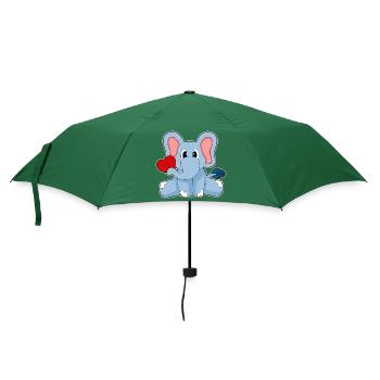 Elefant Herz - Regenschirm (klein) - Flaschengrün - Vorne