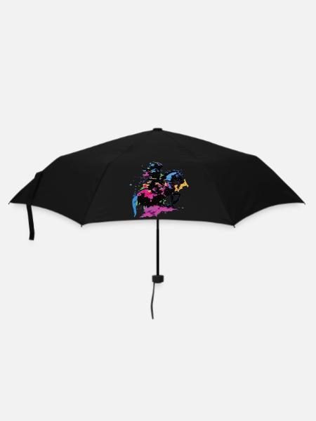 Reiter Pferd bunt - Regenschirm (klein) - Schwarz