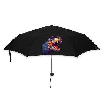 Dinosaurier T-Rex im Polygon-Stil - Regenschirm (klein) - Schwarz - Vorne