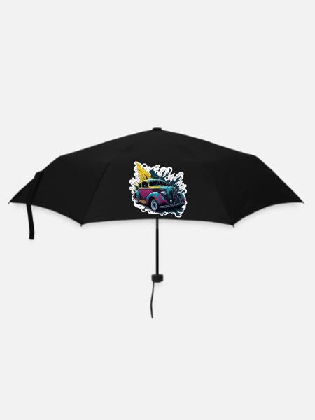 Colored vintage car splash - Umbrella (small) - black