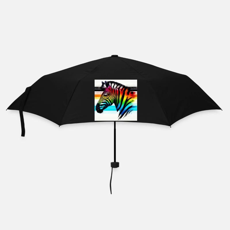 Zebra - Regenschirm (klein) - Schwarz