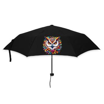 Owl - Umbrella (small) - black - Front