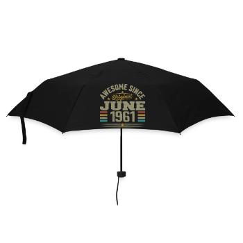 Juin 1961 Cadeau D’anniversaire Juin 1961 Juin - Parapluie standard - noir - Devant