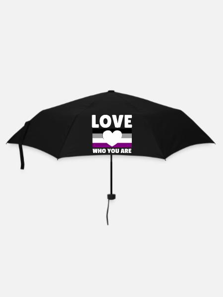 Asexuell, Asexualität, Ass. Liebe, wer du bist - Regenschirm (klein) - Schwarz