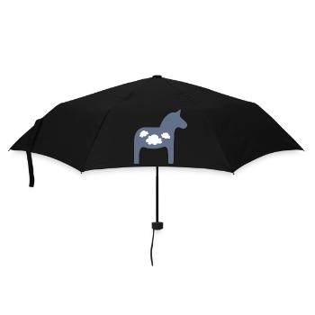 Dala Horse Clouds Scandinavian Christmas Horse - Umbrella (small) - black - Front