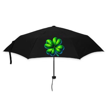 Trèfle à quatre feuilles - Parapluie standard - noir - Devant