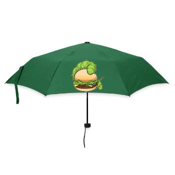 Raupe Cheeseburger - Regenschirm (klein) - Flaschengrün - Vorne