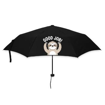 Faultier Gute Arbeit Prost - Regenschirm (klein) - Schwarz - Vorne