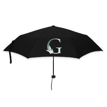 G Monogram, Floral, Personnalisable - Parapluie standard - noir - Devant