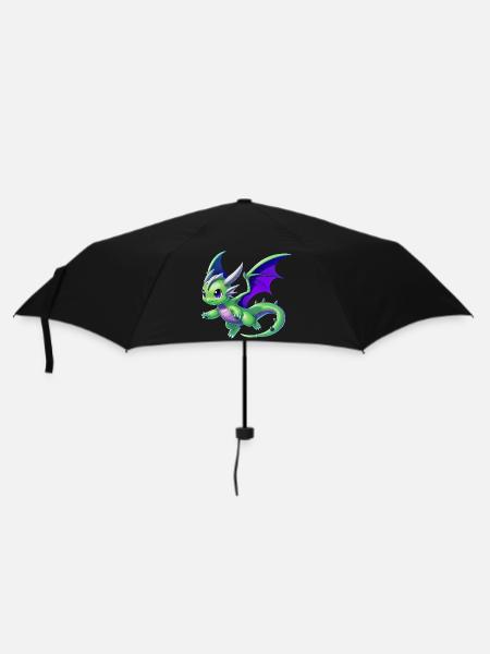 Drache - Regenschirm (klein) - Schwarz