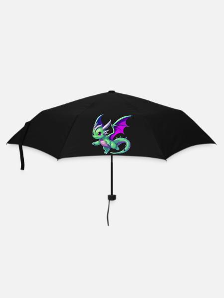Drache - Regenschirm (klein) - Schwarz