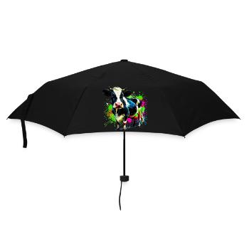 Kuh - Regenschirm (klein) - Schwarz - Vorne