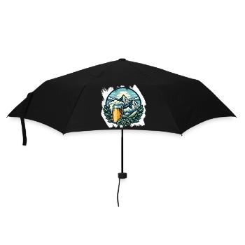 Mountaineering and beer enjoyment - Umbrella (small) - black - Front