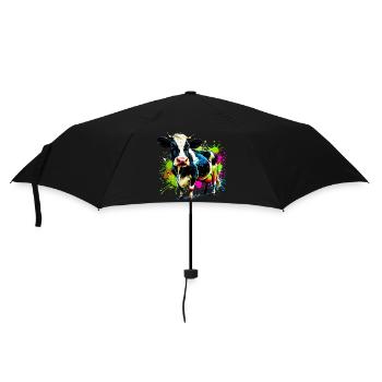 Kuh - Regenschirm (klein) - Schwarz - Vorne