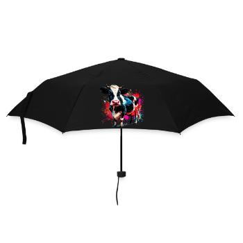 Kuh - Regenschirm (klein) - Schwarz - Vorne