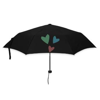 COEUR. MERCI. MAÎTRESSE. MAITRE. MERCI MAÎTRESSE. - Parapluie standard - noir - Devant