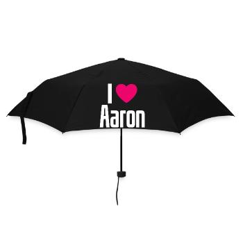 I Love Aaron Pink Heart I Love Aaron - Umbrella (small) - black - Front