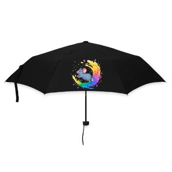 Colorful mouse in a swirl of color - Umbrella (small) - black - Front