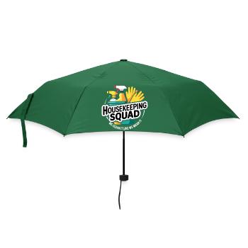 Lustiges Putzen Design - Regenschirm (klein) - Flaschengrün - Vorne