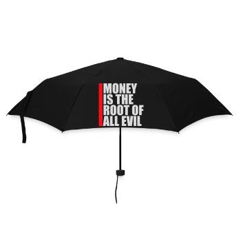 Money Root Evil Kapitalismus Gier Finanzen Reiche - Regenschirm (klein) - Schwarz - Vorne