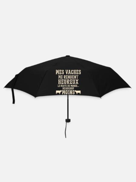 Meine Kühe machen mich glücklich Humorzüchter - Regenschirm (klein) - Schwarz