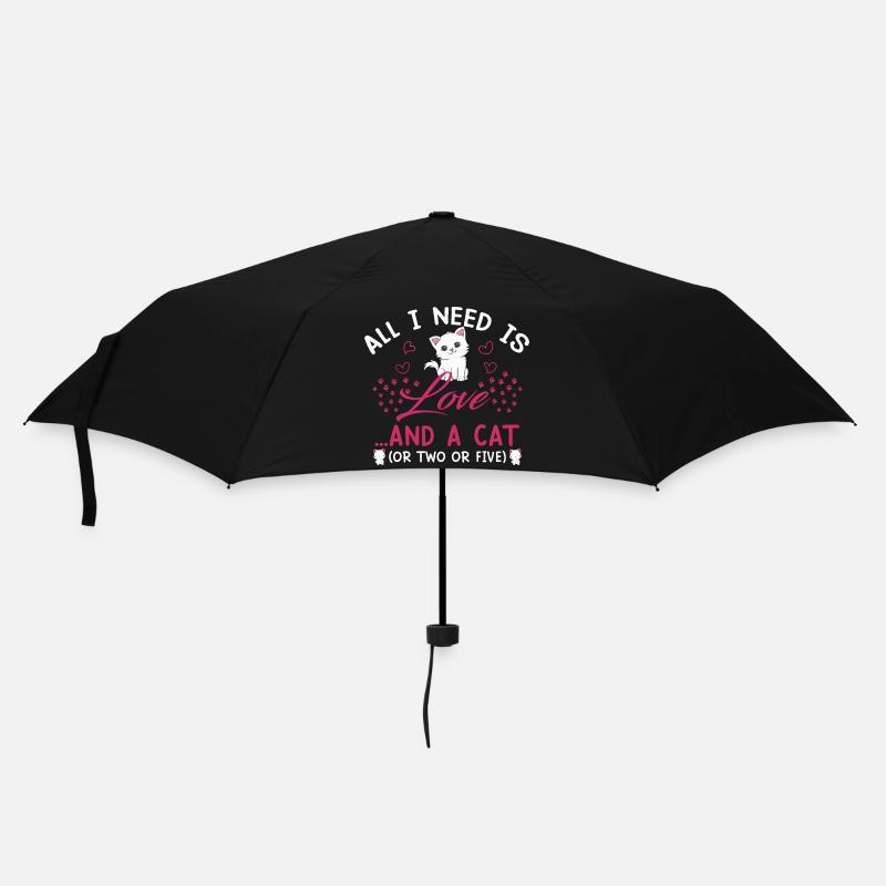 cat love - Umbrella (small) - black