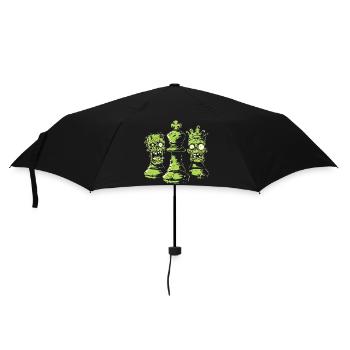 Schach Zombie Figuren Design für Männer Geschenk - Regenschirm (klein) - Schwarz - Vorne