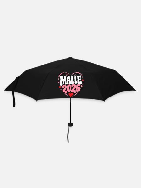 Malie 2026 Herz Design - Regenschirm (klein) - Schwarz