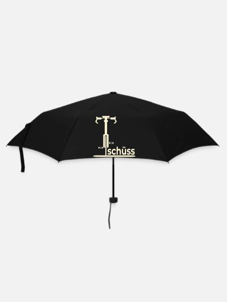 Abschied Fahrradfahrer - Tschüss - Regenschirm (klein) - Schwarz