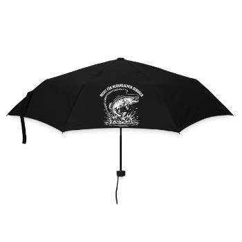 Angeln Humor - Regenschirm (klein) - Schwarz - Vorne