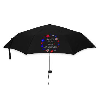 stolzer Papa eines Schulkindes - Regenschirm (klein) - Schwarz - Vorne
