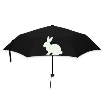 Zarte Kaninchen Silhouette - Regenschirm (klein) - Schwarz - Vorne