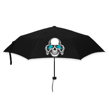 Crâne aux yeux de poisson bleus - Parapluie standard - noir - Devant