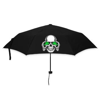 Skull with green fish eyes - Umbrella (small) - black - Front