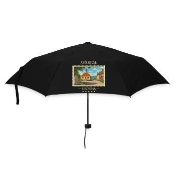 Schweden Sigtuna Vintage Reisemarke - Regenschirm (klein) - Schwarz - Vorne
