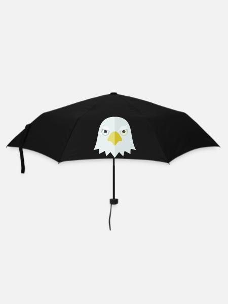 Adler Kopf Shirt minimalistisch Streetwear - Regenschirm (klein) - Schwarz