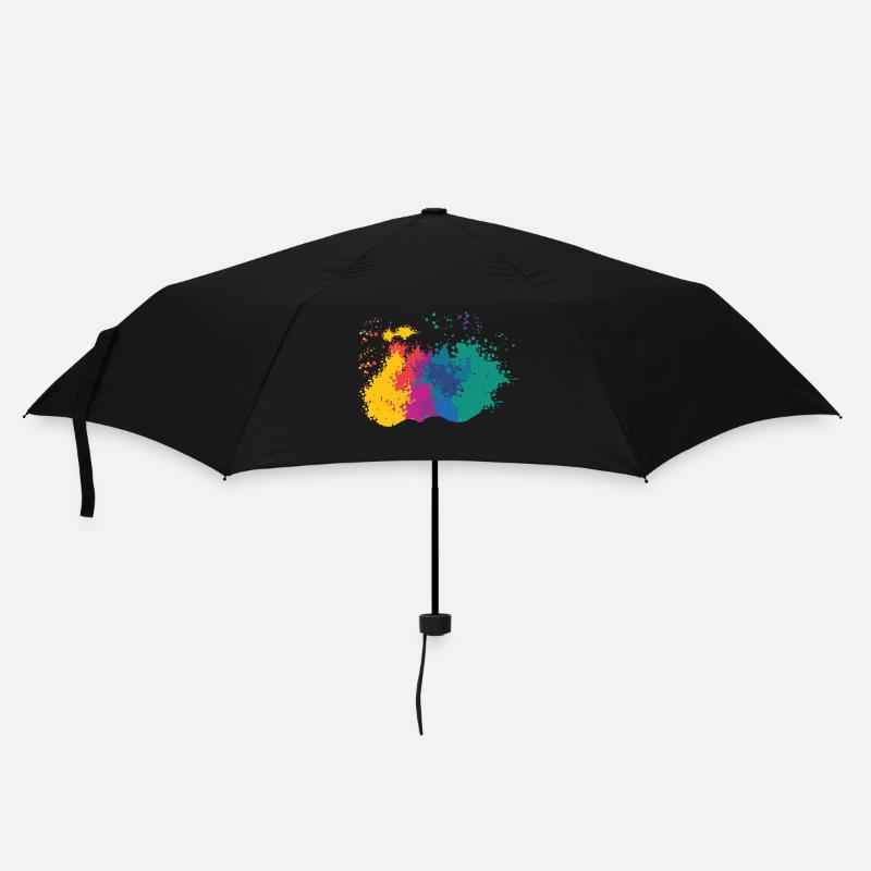 Farbkleckse Kleckse Farbspritzer Maler Geschenk - Regenschirm (klein) - Schwarz