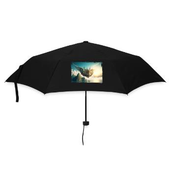 Steampunk Airplane - Umbrella (small) - black - Front