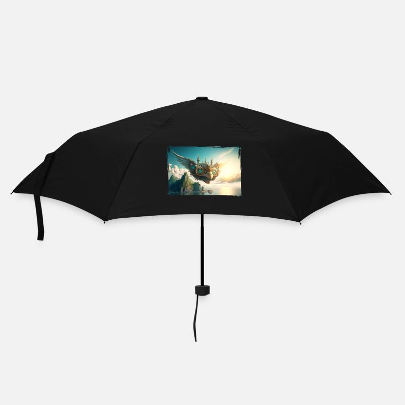 Steampunk Airplane - Umbrella (small) - black