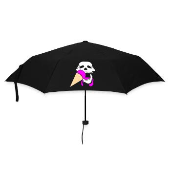 Skull with ice cream - Umbrella (small) - black - Front
