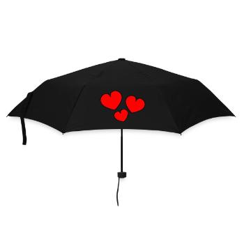 HERZ. HERZ. HEILIGER VALENTIN. LIEBE. LIEBE. WEIHNACHTEN - Regenschirm (klein) - Schwarz - Vorne