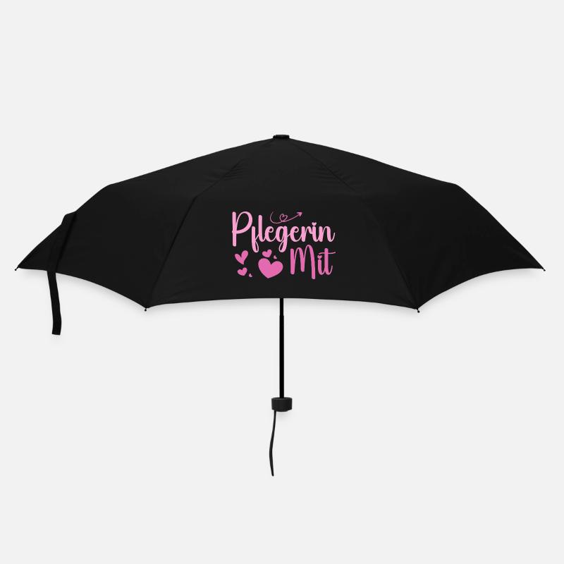 Pflegerin - Herz Symbol - Pflegefachfrau - DANKE - Regenschirm (klein) - Schwarz