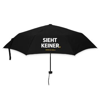 Sieht keiner. – Lustiges Handwerker Shirt - Regenschirm (klein) - Schwarz - Vorne