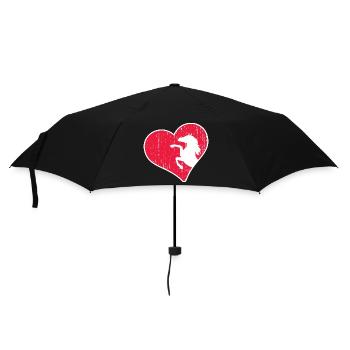 Pferd voltegieren Reitstunde Pferdestall - Regenschirm (klein) - Schwarz - Vorne